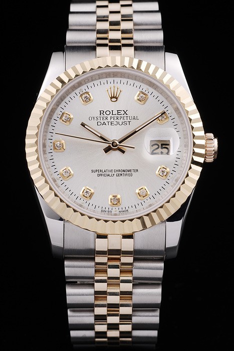 Rolex Datejust Swiss Movement Replica gentlemen Watches Silver Watch White Dial 44mm