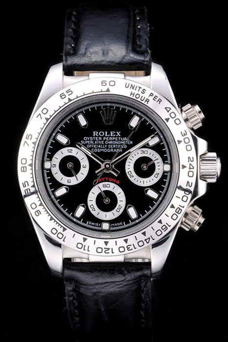 Rolex Daytona Swiss Movement Replica Monochrome Watches Black Dial 44mm