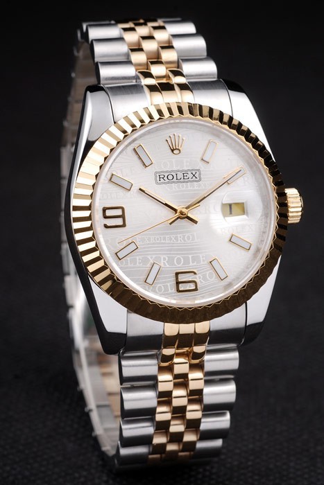 Rolex Day-Date Swiss Movement Quality Replica Watches Automatic Watch White Dial 45mm Gold Bezel