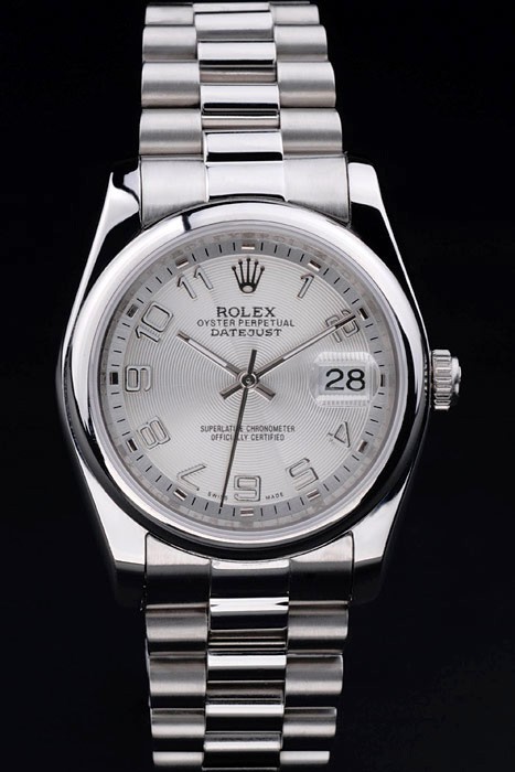 Rolex Datejust Swiss Movement Quality Replica Watches Silver Watch Silver Dial 45mm