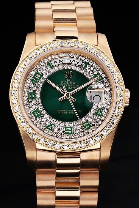 Rolex Day-Date Swiss Movement Quality Replica Watches Automatic Gold watch Diamond Dial 44mm