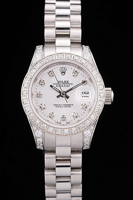 Rolex DateJust Swiss Movement Quality Replica Ladies Watches Silver Watch White Dial 34mm