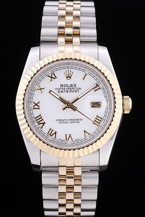 Rolex Swiss Movement Two-color Watch White Dial 44mm