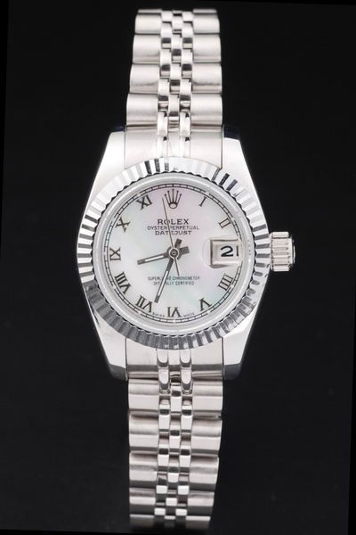 Rolex Datejust Swiss Movement Replica Ladies Silver Watches White Dial 34mm 
