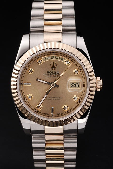 Rolex Day-Date Swiss Movement Quality Replica gentlemen Watches  Automatic Watch Gold Dial 44mm