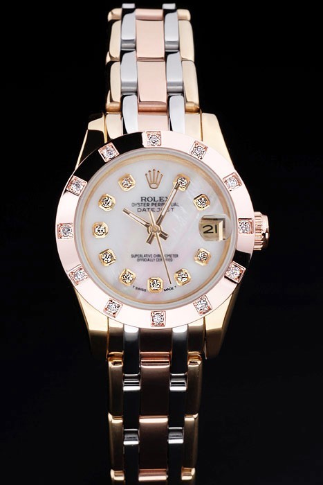 Rolex Datejust Swiss Movement Quality Replica Watches Gold Watch White Dial 33mm