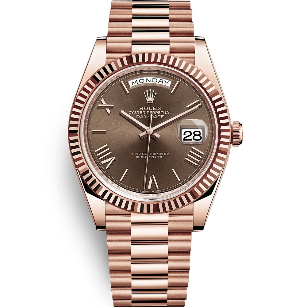 Replica Swiss Rolex  Day-Date Automatic Chocolate Dial 18k Everose Gold President Watch 228235 