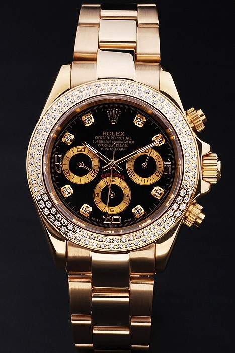 Rolex Daytona Swiss Movement Monochrome  Gentlemen Watch Black Dial 48mm