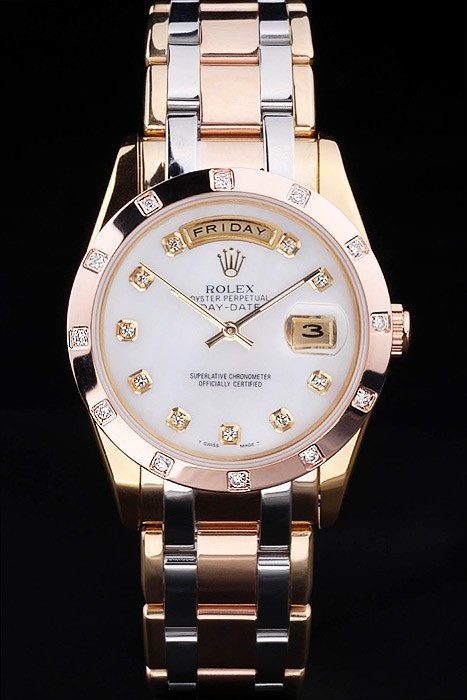 Rolex Day-Date Swiss Movement Quality Replica gentlemen Watches Automatic Gold Watch White Dial 48mm