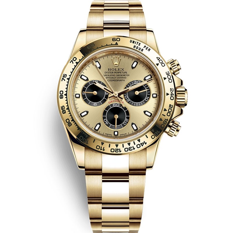High End Replica Swiss Rolex Cosmograph Daytona Champagne and Black Dial Men's Oyster Watch 116508