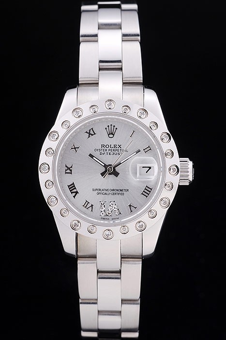 Rolex  Swiss Movement Monochrome Watch White Dial 35mm