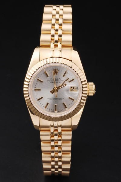 Rolex Datejust Swiss Movement Replica Ladies Watches Gold Watch Grey Dial 34mm