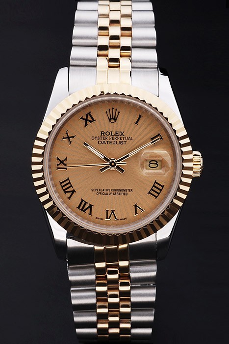 Rolex Datejust Swiss Movement Quality Replica gentlemen Watches Silver Watch Gold Dial 45mm