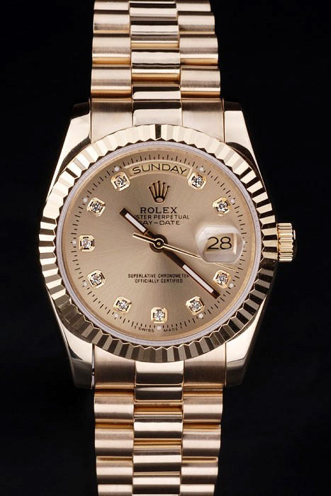 Rolex Day-Date Swiss Movement Quality Replica Watches Automatic Watch Gold Dial 45mm