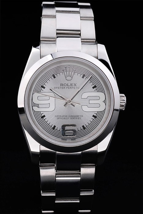 Rolex Perpetual Swiss Movement Automatic Watch Silver Dial 45mm