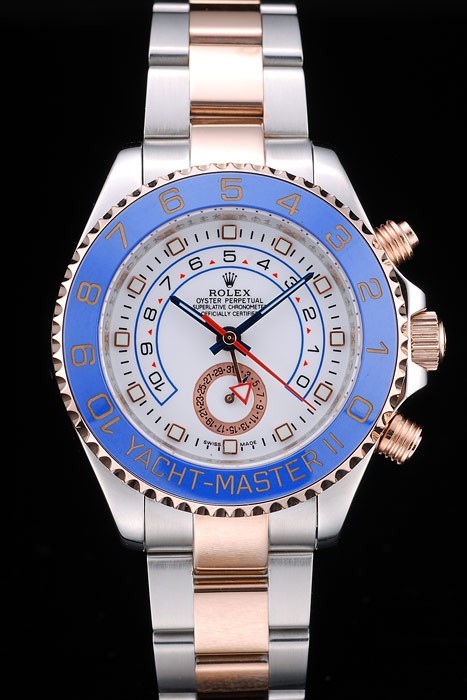 Rolex Yachtmaster Swiss Movement Blue Ceramic Bezel White Dial Tachymeter 49mm