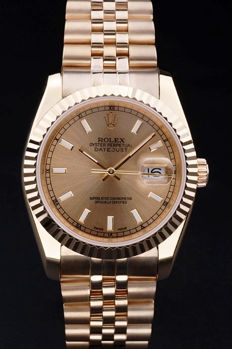 Rolex Datejust Swiss Movement Quality Replica Watches Gold Watch Gold Dial 45mm