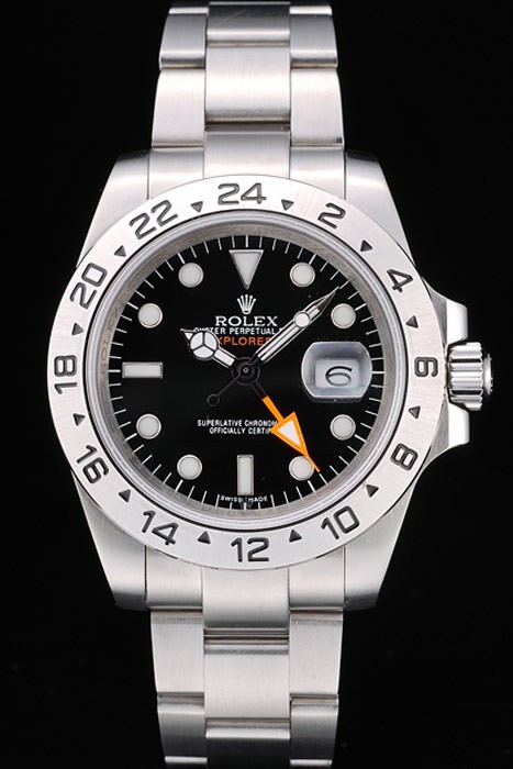 Rolex Swiss Explorer Swiss Movement Stainless Steel Bezel Black Dial Tachymeter 48mm