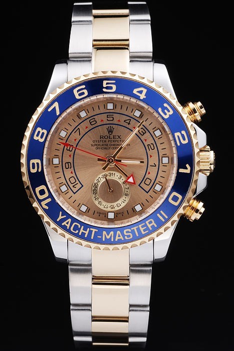 Rolex Yacht-Master Swiss Movement Two-color Watch Gold Dial 48mm
