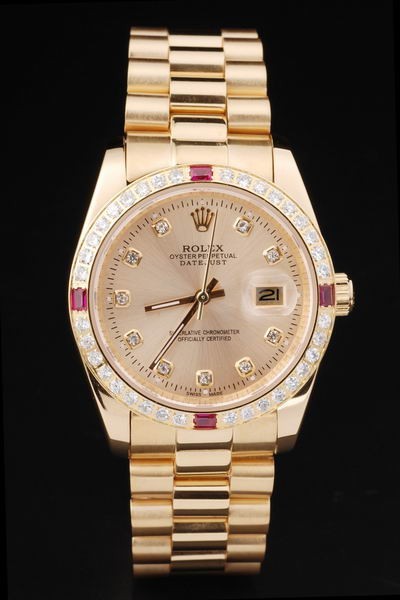 Rolex Datejust Swiss Movement Replica gentlemen Watches Gold Watch Gold Dial 44mm