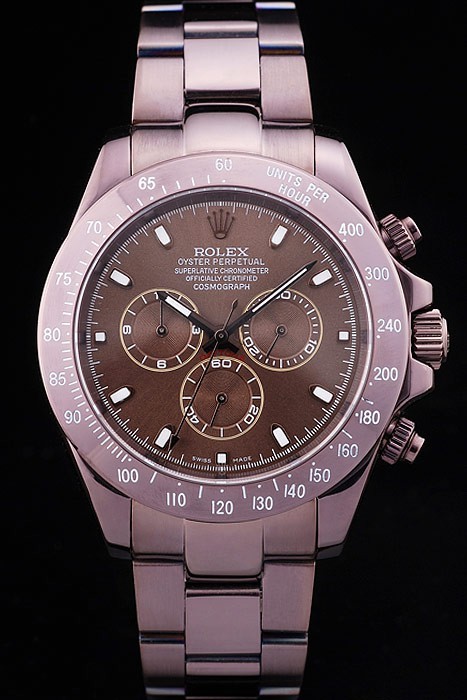 Rolex  Swiss Movement Rose Gold Watch Chocolate Dial 50mm