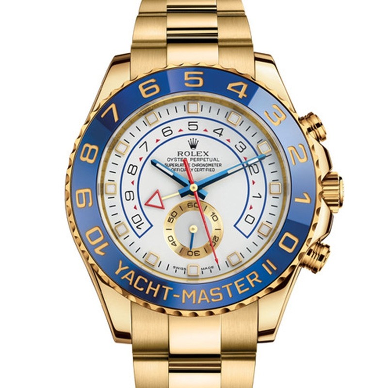 High End Swiss Rolex Yacht-Master II Automatic White Dial Replica Men's Oyster Watch 116688