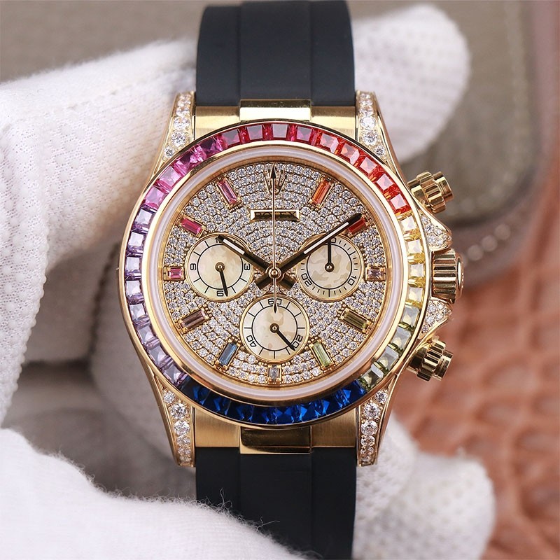 Replica Swiss Rolex Daytona Pave Diamond Automatic Men's Watch 116598 High End