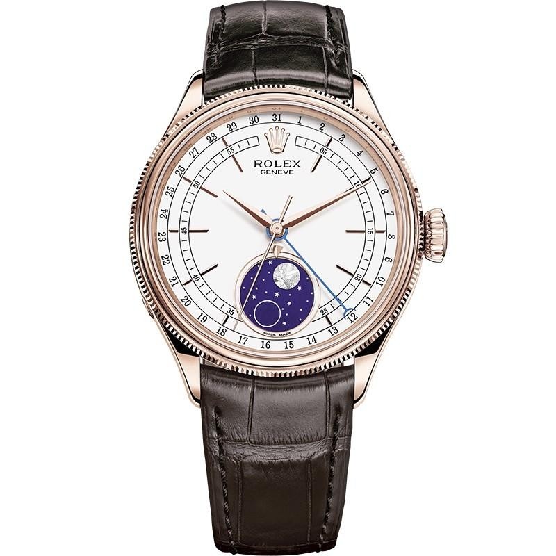 Replica Swiss Rolex Cellini Automatic Moonphase 18k Everose Gold Men's Watch 50535