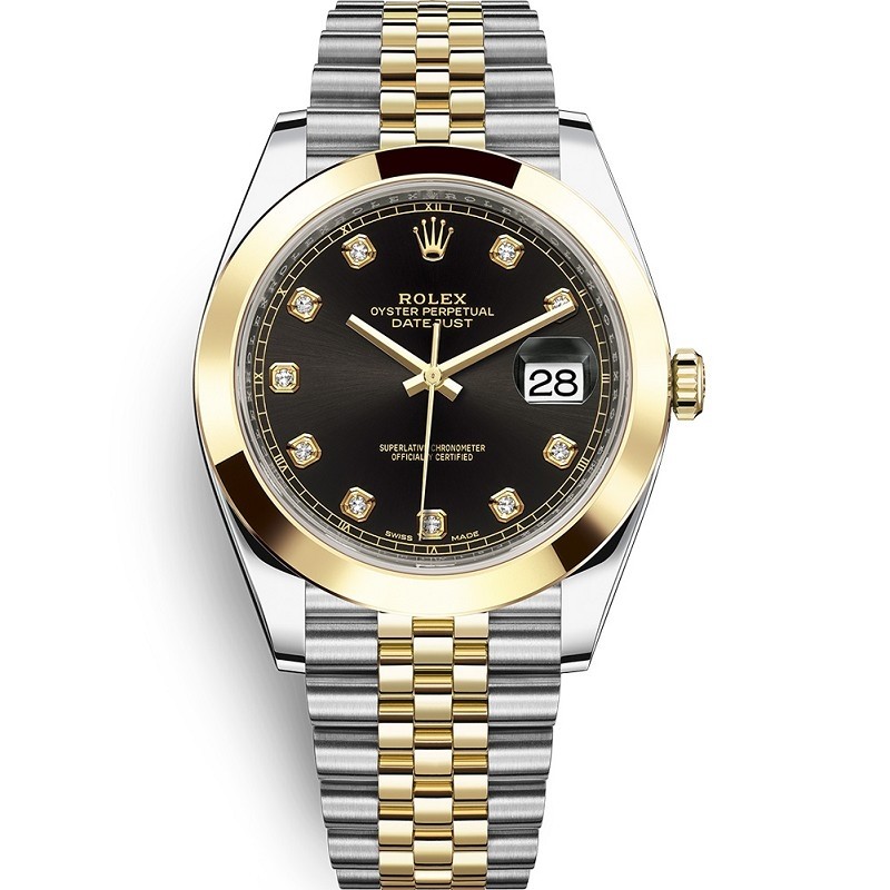 Replica Rolex Datejust 41 Swiss Automatic Black Diamond Dial Men's Watch 126303BKDJ