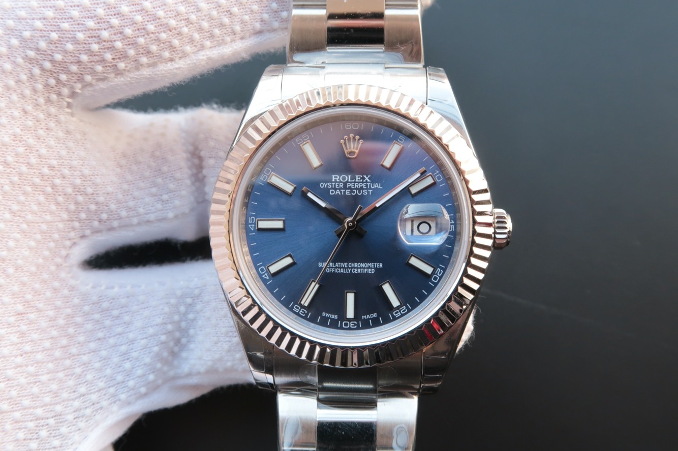 High End Replica Swiss Rolex Datejust II Automatic Blue Dial Men's Watch 116334 41mm