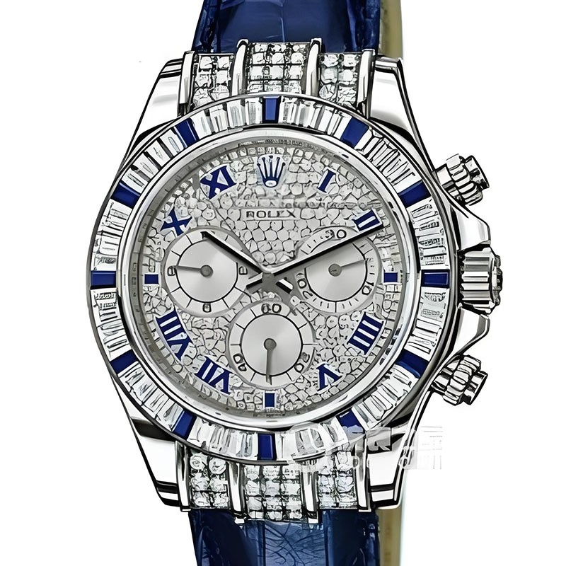Replica Rolex Daytona 116599 Pave Diamond Automatic Leather Men's Watch