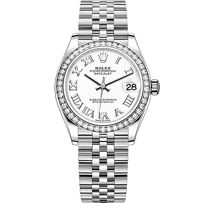 Replica Rolex Lady-Datejust 278272RBR White Dial Automatic Ladies Jubilee Watch 31mm
