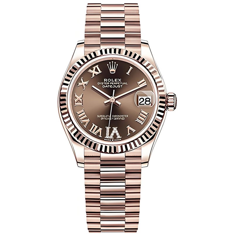 Replica Rolex Lady-Datejust Everose Chocolate Dial Automatic Ladies Watch 278275 