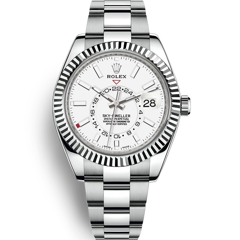 High End Replica Swiss Rolex Sky-Dweller Oyster Automatic White Dial Men's Watch 326934-0001 