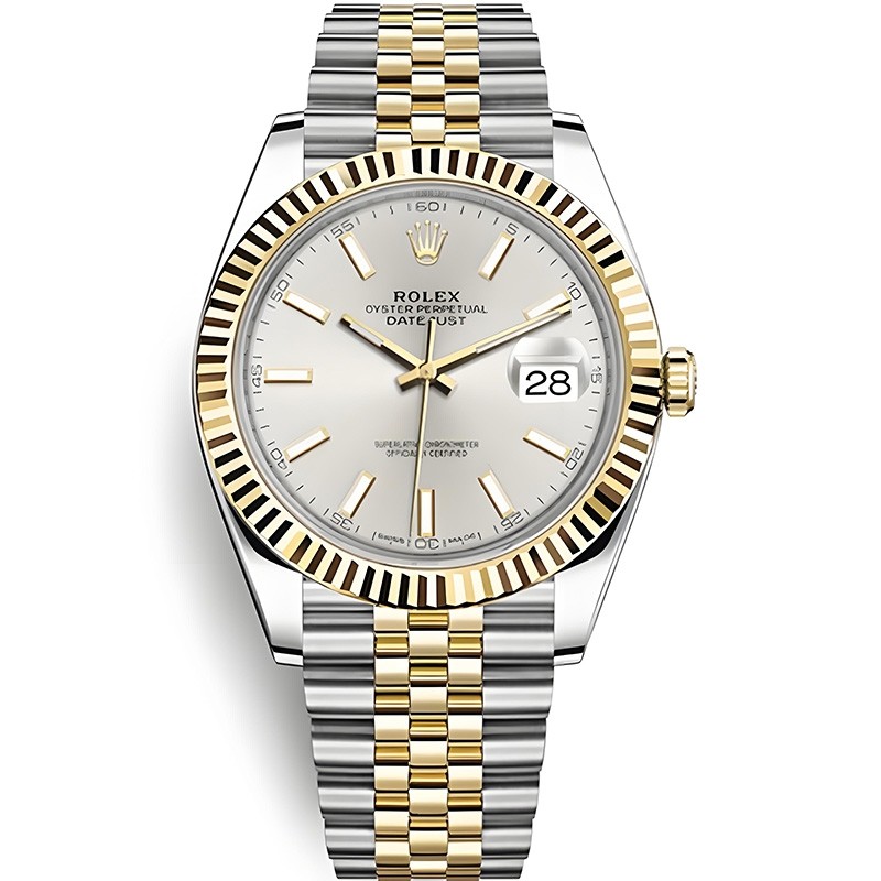 Replica Swiss Rolex Datejust 41 Silver Dial Steel and 18K Yellow Gold   Men's Watch 126333