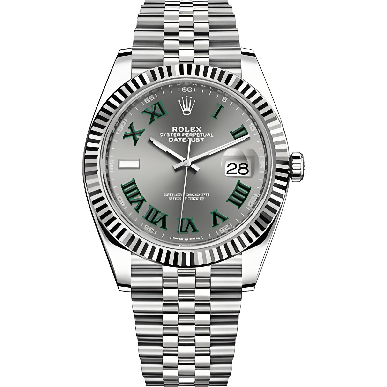  High End Replica Swiss Rolex Datejust 41 Rhodium Dial Automatic Men's Watch