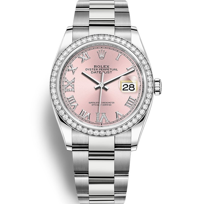 High End Replica Swiss Rolex Datejust 36 Pink Dial Automatic Unisex Jubilee Watch 126284