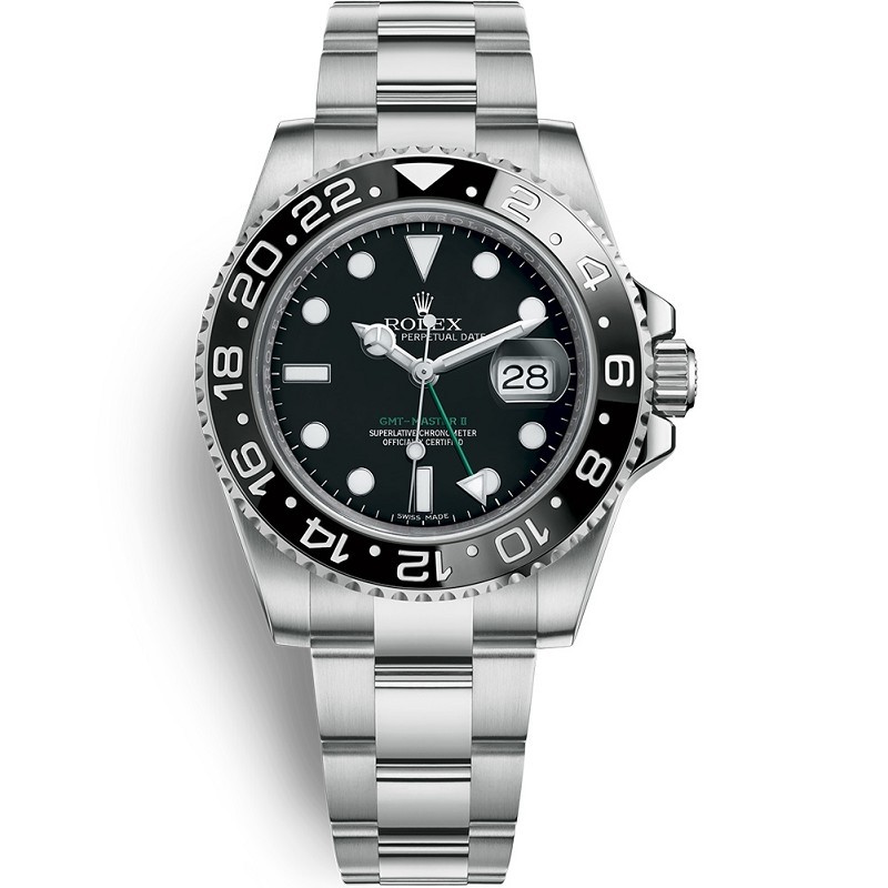 High End Replica Swiss Rolex GMT-Master II GMT Black Dial Men's Watch 116710LN