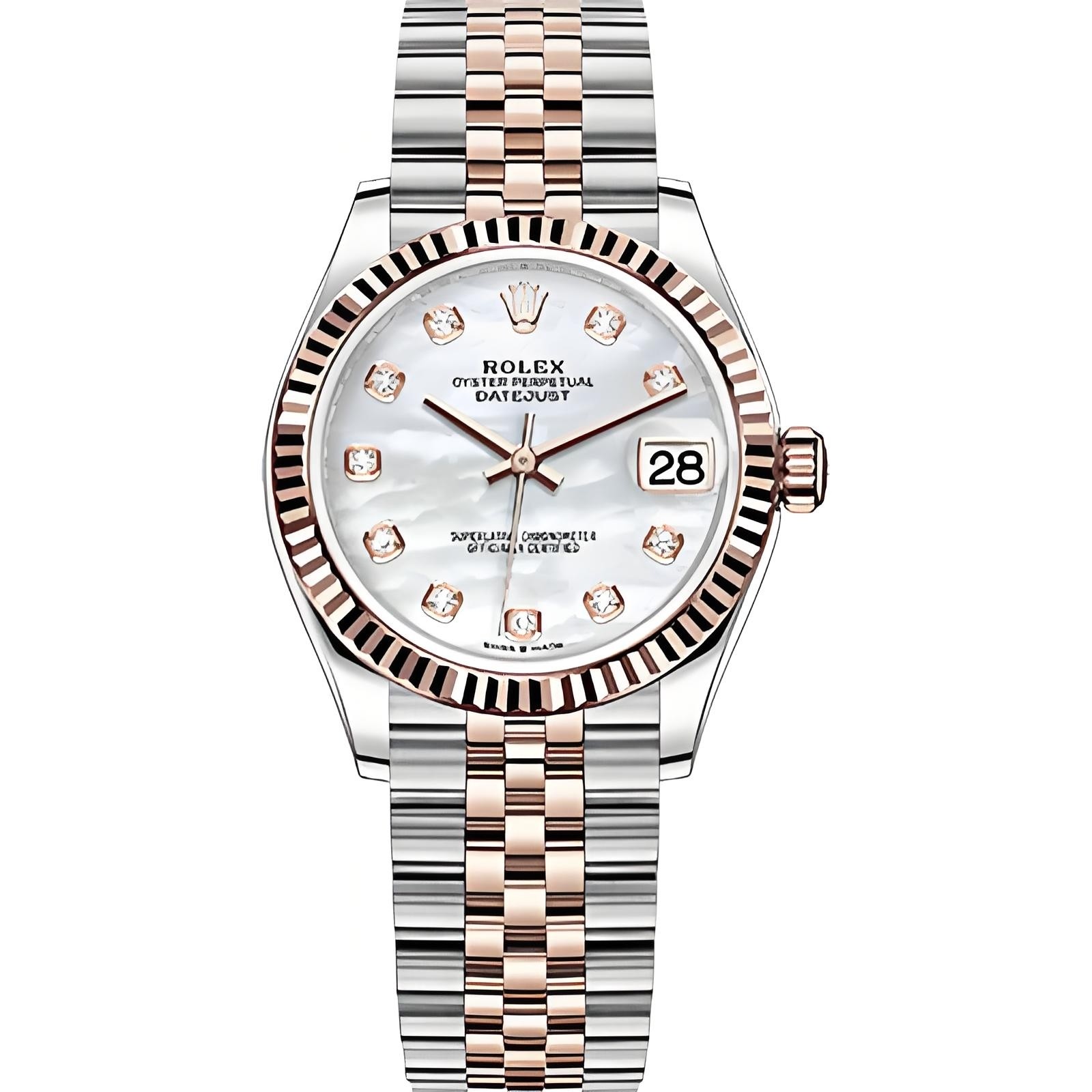 Replica Swiss Rolex Lady-Datejust 31 Diamond Mother of Pearl Dial Ladies Watch 278271 High End 