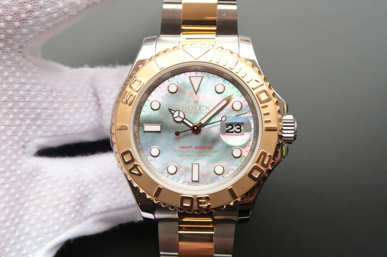 Replica Swiss Rolex Yacht-Master Automatic Colorful Mother of Pearl Dial Men's Watch 