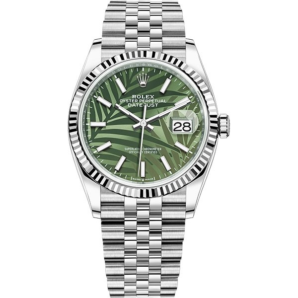 Replica Rolex Datejust 126234 Green Palm Leaf Dial Automatic Men's Watch