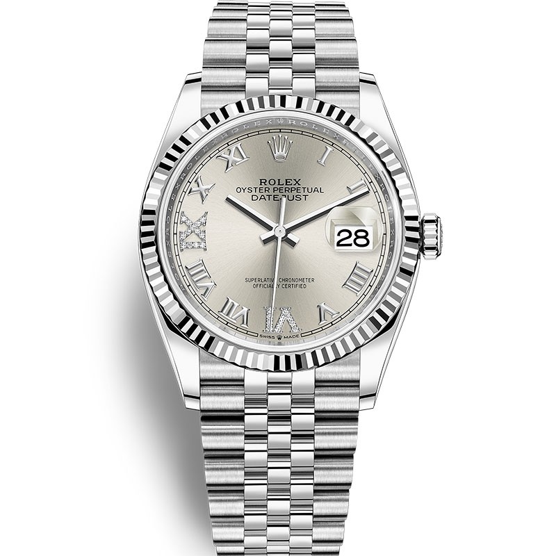 High End Replica Swiss Rolex Datejust 36 Automatic Silver Gray Dial Jubilee Unisex Watch 126234