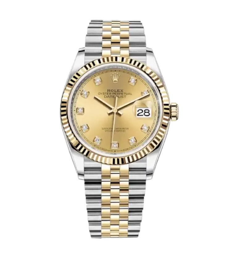  Replica Swiss Rolex Datejust 36 Gold Dial Stainless Steel and 18K Yellow Gold Jubilee Bracelet Automatic Men's Watch 116233