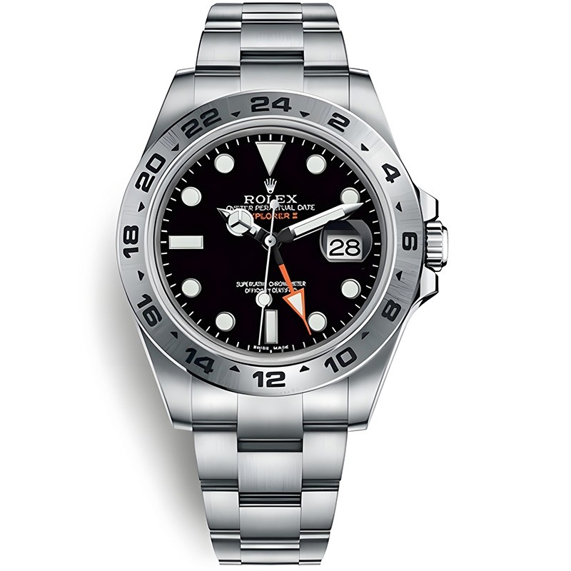 Super Clone Swiss Rolex Explorer II GMT Black Dial Replica Men's Watch 216570-77210