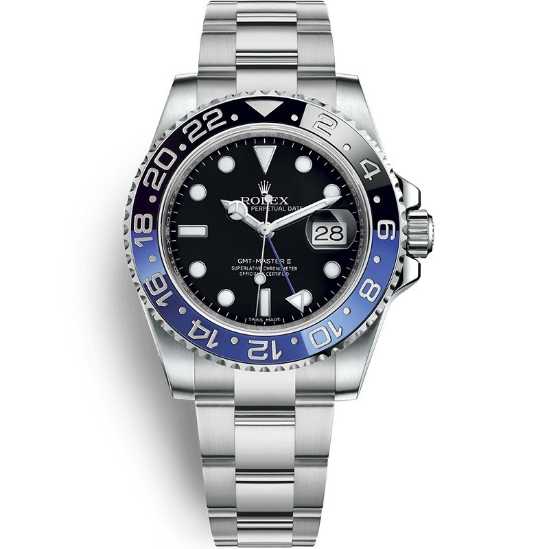 Replica Swiss Rolex GMT-Master II GMT Black Dial Stainless Steel  Men's Watch 116710 High End