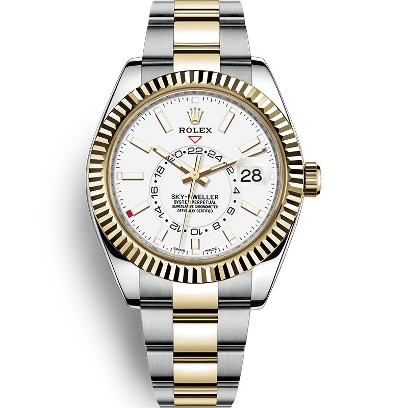 High End Swiss Rolex Sky-Dweller Automatic Chronometer White Dial Replica Men's Watch 326933
