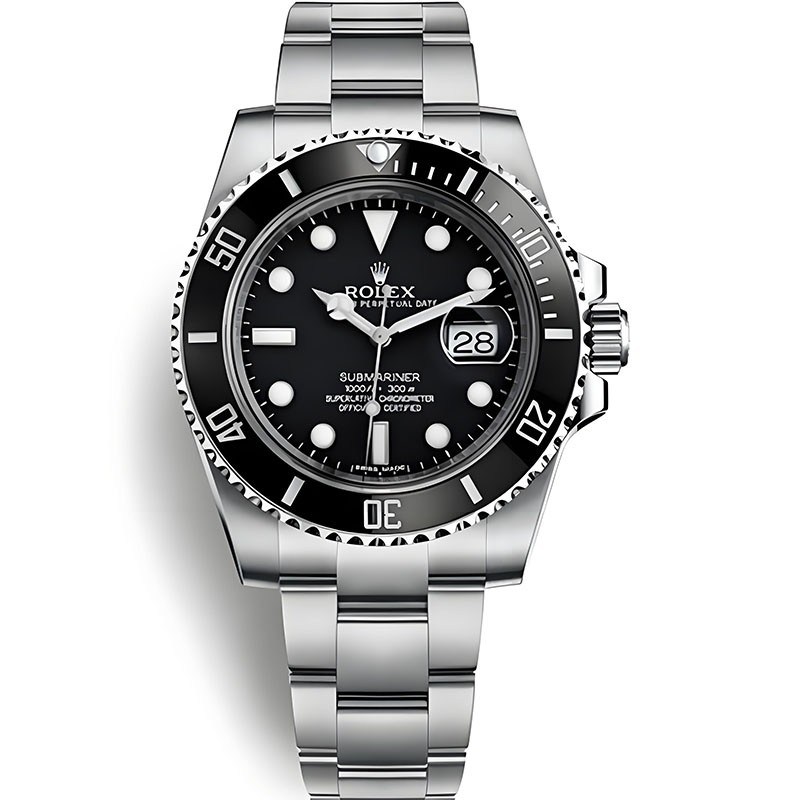 Super Clone Rolex Submariner Black Dial Stainless Steel Replica Swiss Men's Watch 116610LN