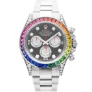 High End Replica Swiss Rolex Daytona White Gold Diamond Set Custom Rainbow 116599RBOW
