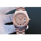 Replica Rolex Day-Date Pave Diamond Everose Gold Automatic Unisex Watch 218399 