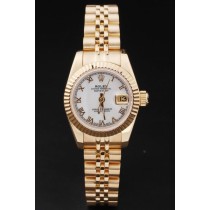 Rolex Datejust Swiss Movement Replica Watches Gold Watch White Dial 44mm